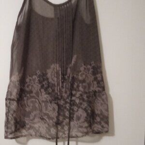 D'closet women's sheer top short lace camisole sizeS chocolate brown